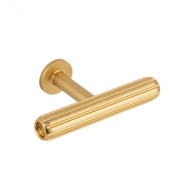 Knob T Rille mini - Brushed brass in the group Products / Knobs at Beslag Design i Båstad Aktiebolag (372998-11)
