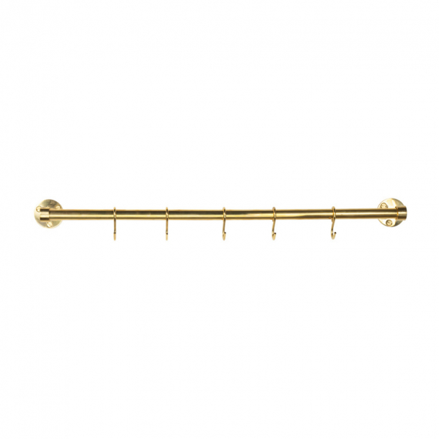 Kitchen rail Aveny - 600mm - Complete - Polished Untreated Brass in the group Products / Hooks / Kitchen rail at Beslag Design i Båstad Aktiebolag (948000-41)