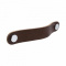 Handle Loop Round - 128mm - Brown leather/polished chrome