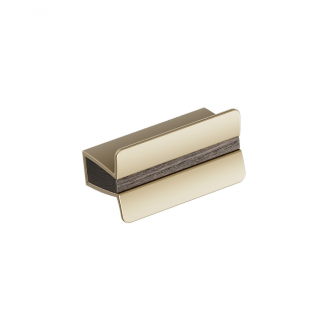 Handle Papillion - 32mm - Dark stained oak/matte brass in the group Products / Handles at Beslag Design i Båstad Aktiebolag (317621-11)