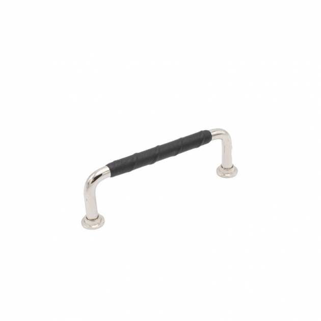 Handle 1353 - 96mm - Nickel plated/black leather in the group Products / Handles / Leather Handles at Beslag Design i Båstad Aktiebolag (330710-11)