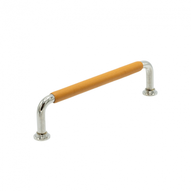 Handle 1353 - 128mm - Nickel plated/nature leather wrapped in the group Products / Handles / Leather Handles at Beslag Design i Båstad Aktiebolag (330740-11)