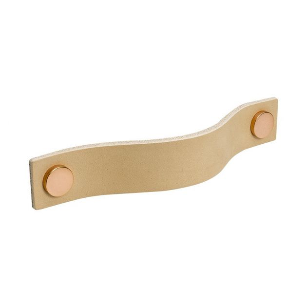 Handle Loop - 128mm - Nature leather/polished copper in the group Products / Handles / Leather Handles at Beslag Design i Båstad Aktiebolag (333182-11)