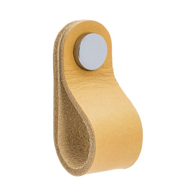 Loop Round - Nature leather/polished chrome in the group Products / Handles / Leather Handles at Beslag Design i Båstad Aktiebolag (333243-11)