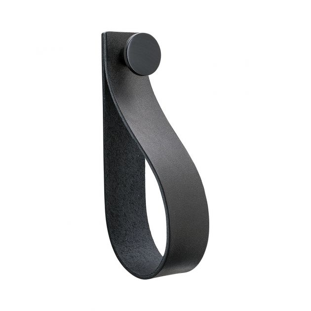 Hook Loop Strap - Black leather/black in the group Products / Hooks at Beslag Design i Båstad Aktiebolag (333304-11)