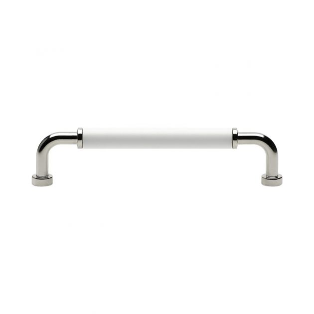 Handle Brohult M - 128mm - Nickel plated/White in the group Products / Handles at Beslag Design i Båstad Aktiebolag (397046-11)