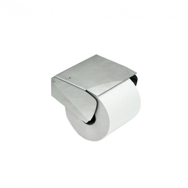 Solid - Toilet Paper Holder With Lid - Stainless Look in the group Products / Bathroom Accessories / Serie Solid at Beslag Design i Båstad Aktiebolag (620027)