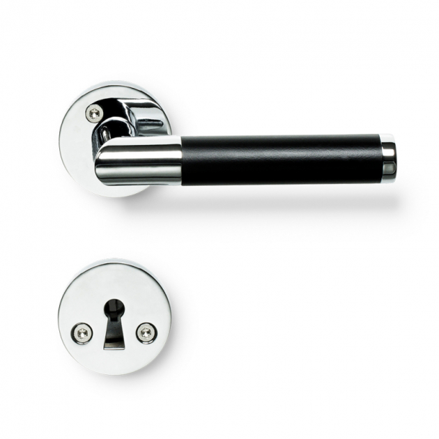 Door Handle Koster - Chrome/black in the group Products / Door handles / Door handles at Beslag Design i Båstad Aktiebolag (75009-41)