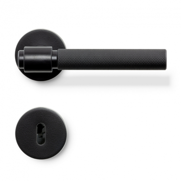  Door handle Helix 200 - European standard - Matt Black in the group Products / Door handles / Door handles at Beslag Design i Båstad Aktiebolag (751011-41E)