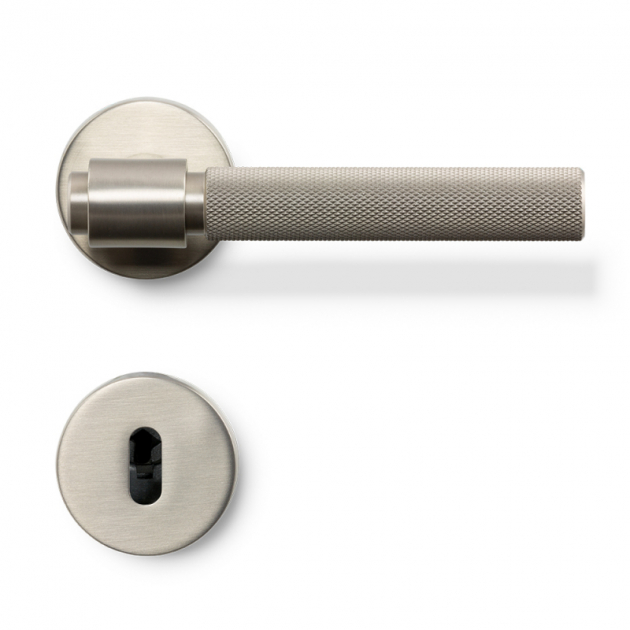  Door handle Helix 200 - European standard - Stainless steel look in the group Products / Door handles / Door handles at Beslag Design i Båstad Aktiebolag (751013-41E)