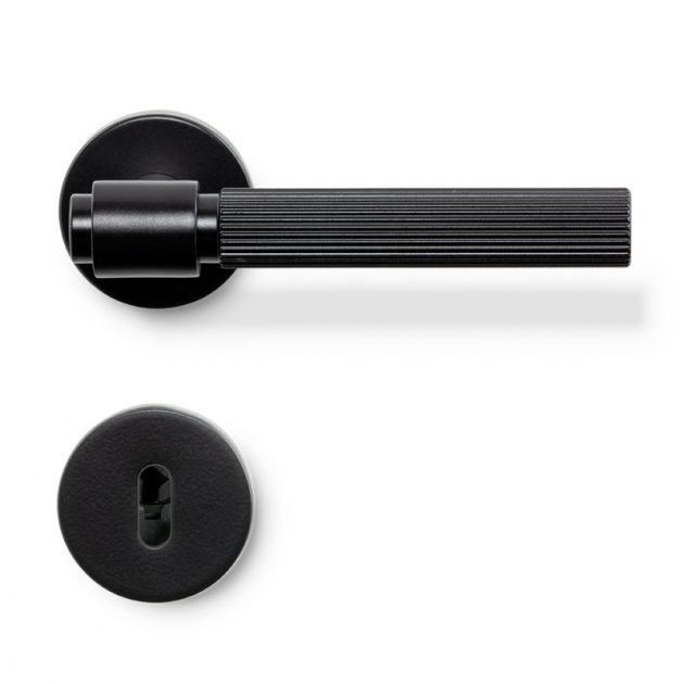  Door handle Helix 200 Stripe - European standard - Matt Black in the group Products / Door handles / Door handles at Beslag Design i Båstad Aktiebolag (752010-41E)