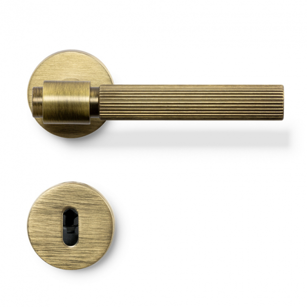 Door handle Helix 200 Stripe - Antique bronze