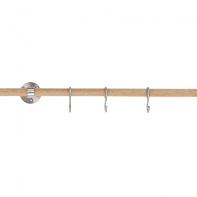 Extension rod Aveny - 600mm - Oak/Brushed stainless steel in the group Products / Hooks / Kitchen rail at Beslag Design i Båstad Aktiebolag (947970-41)