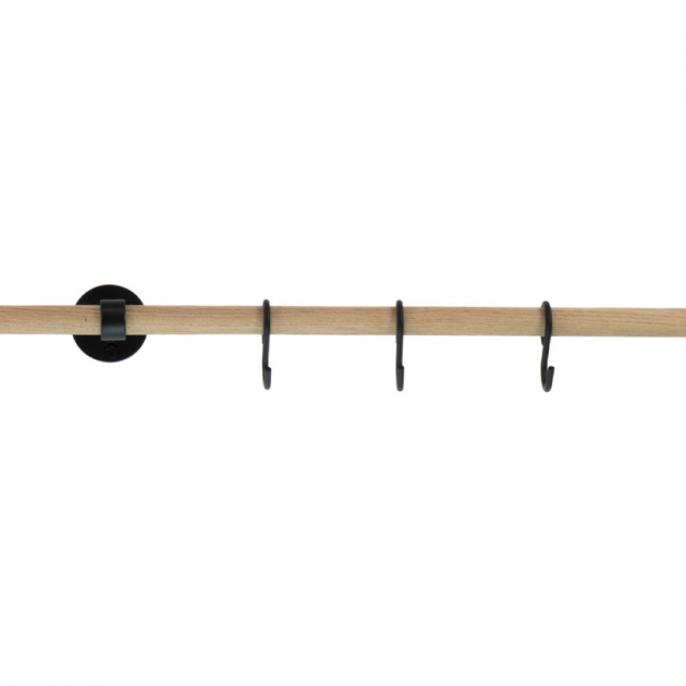 Extension rod Aveny - 600mm - Oak/Matt black in the group Products / Hooks / Kitchen rail at Beslag Design i Båstad Aktiebolag (947971-41)