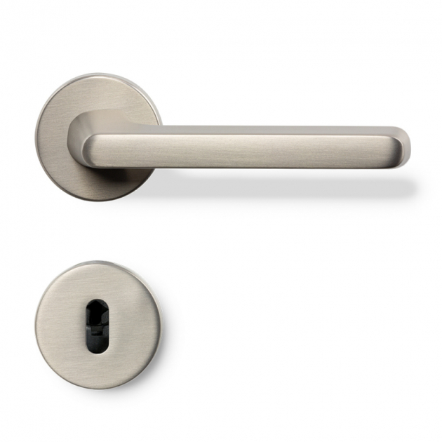 Door handle Tavira - Stainless steel look in the group Products / Door handles / Door handles at Beslag Design i Båstad Aktiebolag (dorrhandtag-tavira-rostfr)