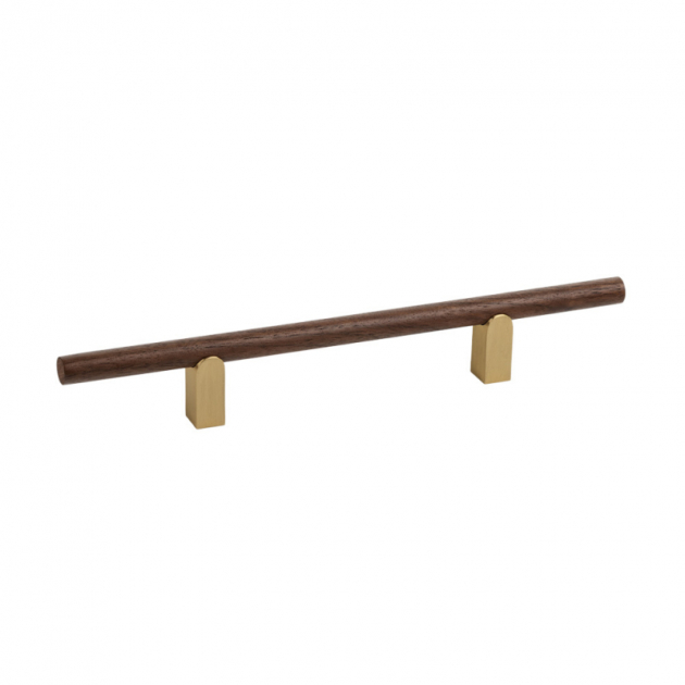 Handle Kumo Wood - Walnut/brass in the group Products / Handles at Beslag Design i Båstad Aktiebolag (htg-kumo-valnot-massing)