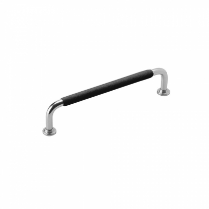 Handle 1353 - Nickel plated/black leather wrapped