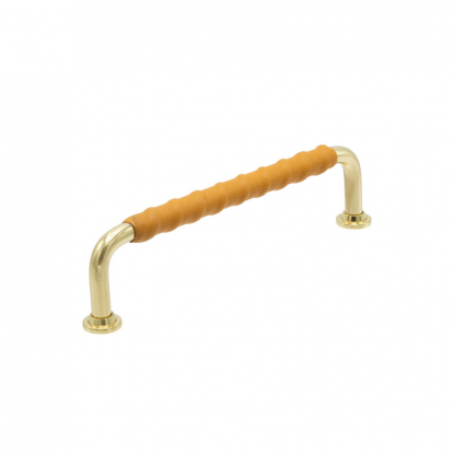 Handle 1353 - Polished brass/nature leather