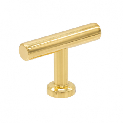 Knob T Viva - Polished brass