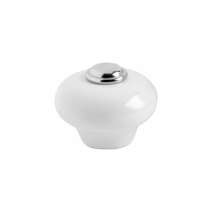 Knob 409 - 32mm - Nickel Plated/Porcelain