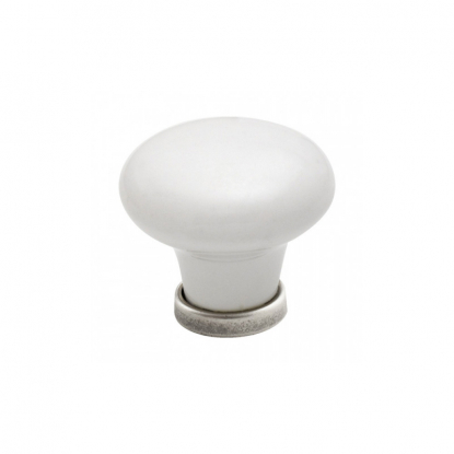 Knob 24136 - 30mm - White/Tin