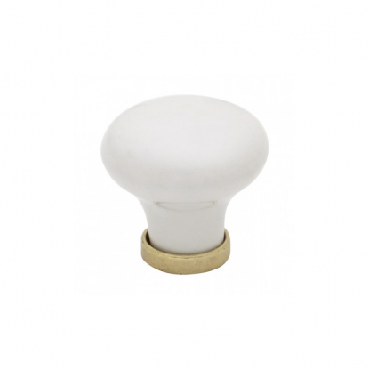 Knob 24136 - 30mm - White/Brass