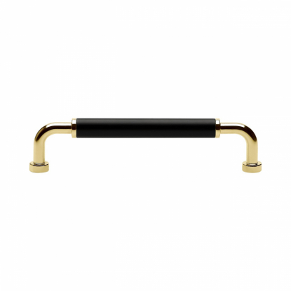 Handle Brohult M - 128mm - Polished brass/Black
