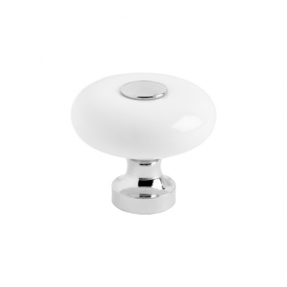Knob SP5 - 30mm - Chrome/Porcelain