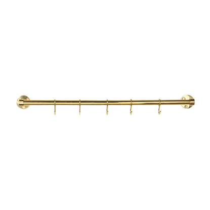 Kitchen rail Aveny - 600mm - Complete - Polished Untreated Brass