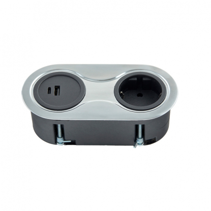 Power outlet Infini - Stainless steel look