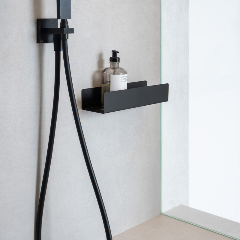 Base Shower Shelf Matt black Bathroom accessories Beslag Design