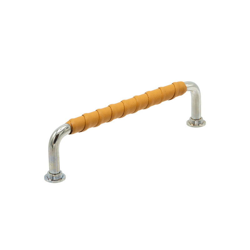 Handle 1353 - Nickel plated/nature leather