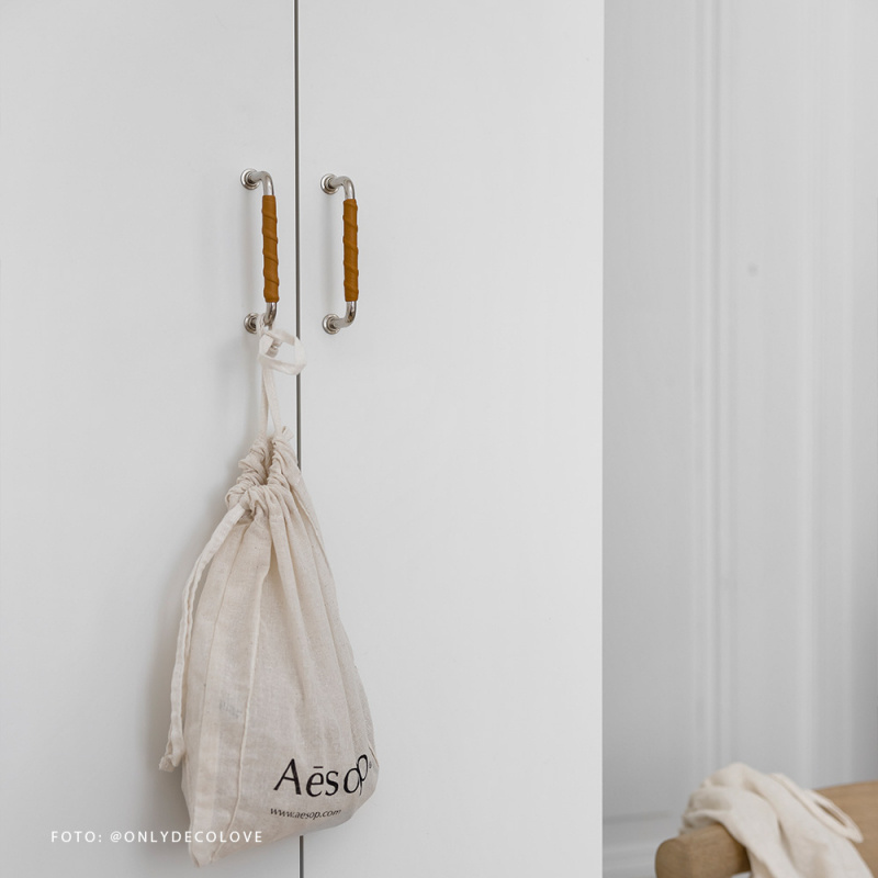 Handle 1353 - Nickel plated/nature leather