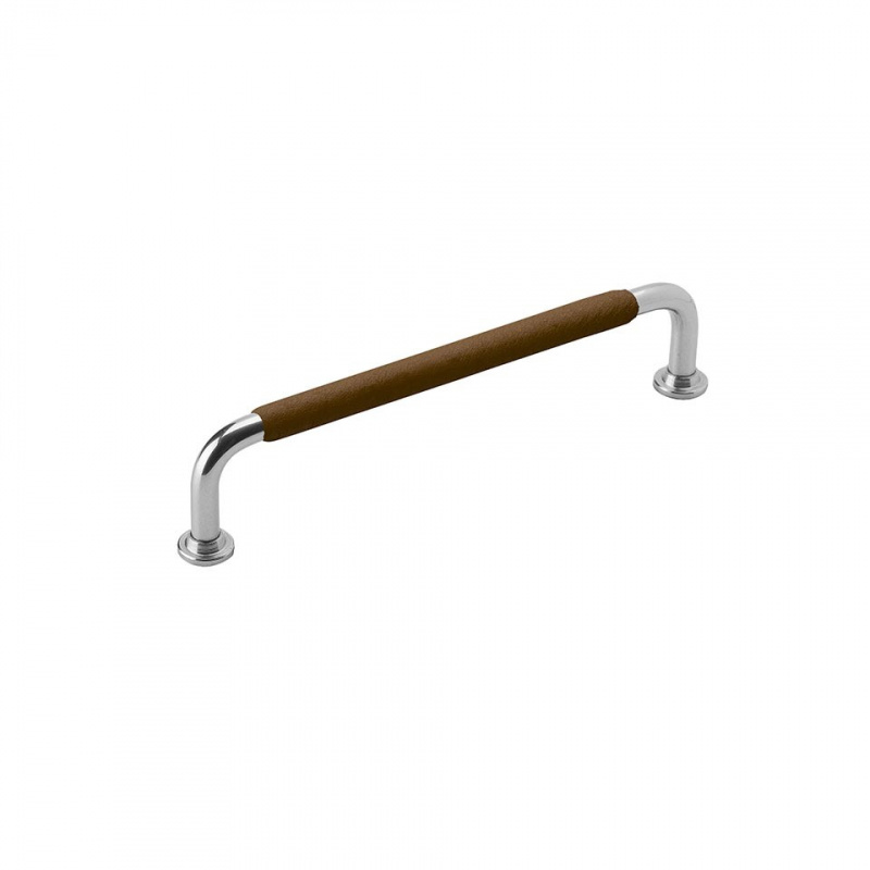Handle 1353 - Nickel plated/brown leather wrapped
