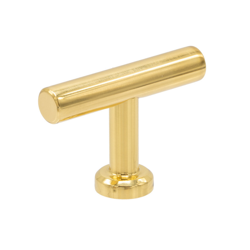 Knob T Viva - Polished brass