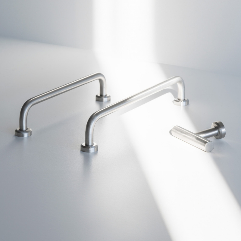 Knob T Viva - Brushed stainless steel