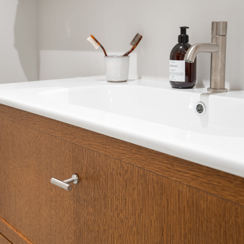 Knob T Viva - Brushed stainless steel