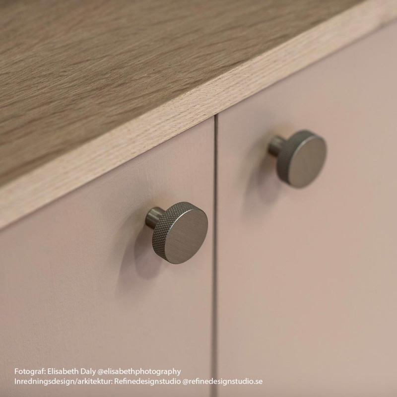 Knob Flat - 26mm - Stainless steel look