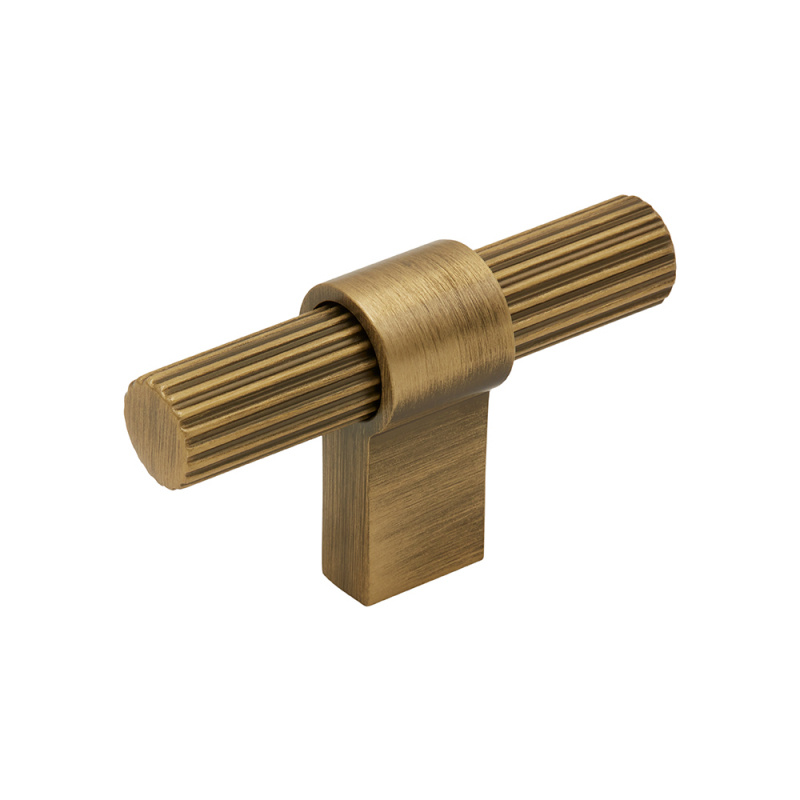 Knob T Helix Stripe - Antique Bronze