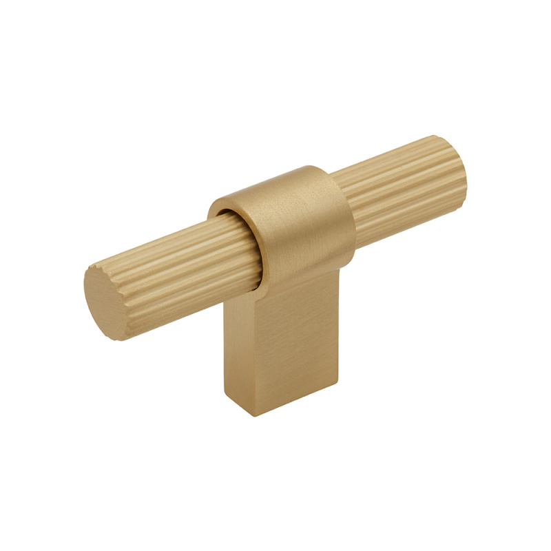 Knob T Helix Stripe - Brass