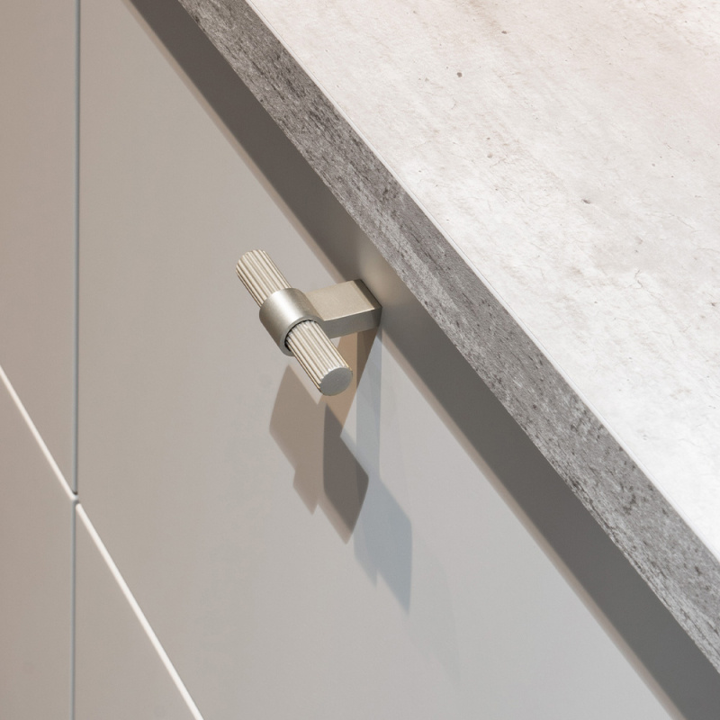 Knob T Helix Stripe - Stainless steel look
