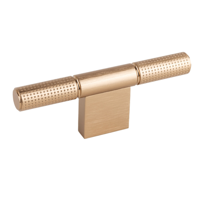 Knob T Point - Brushed brass