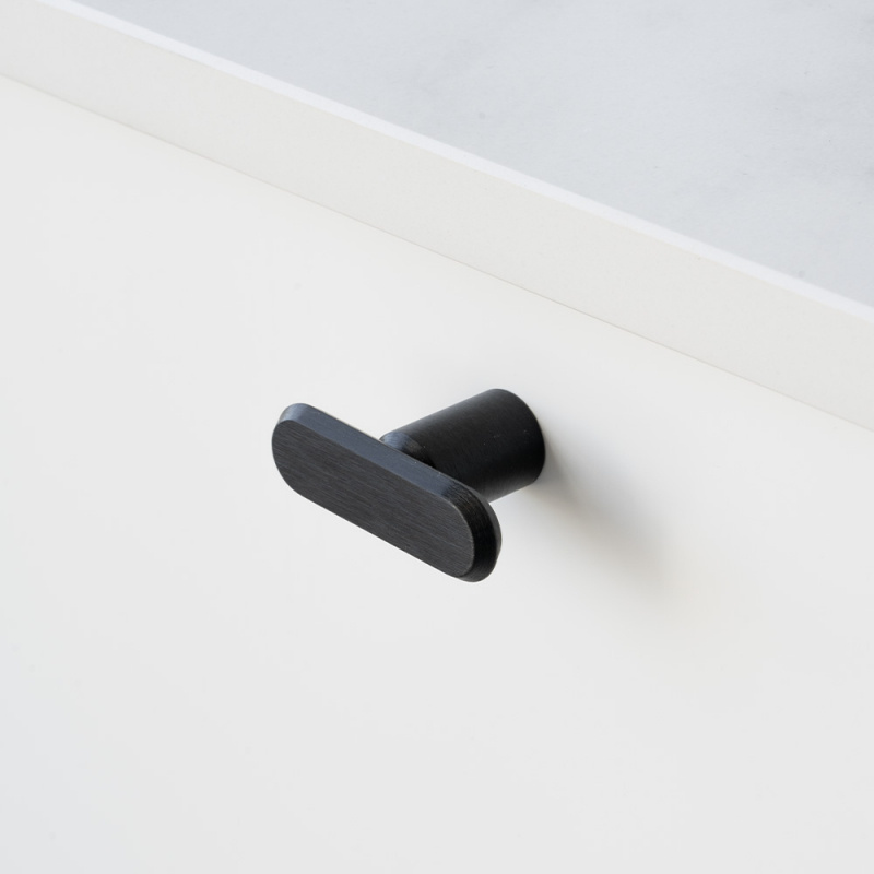 Knob T Face - Brushed black