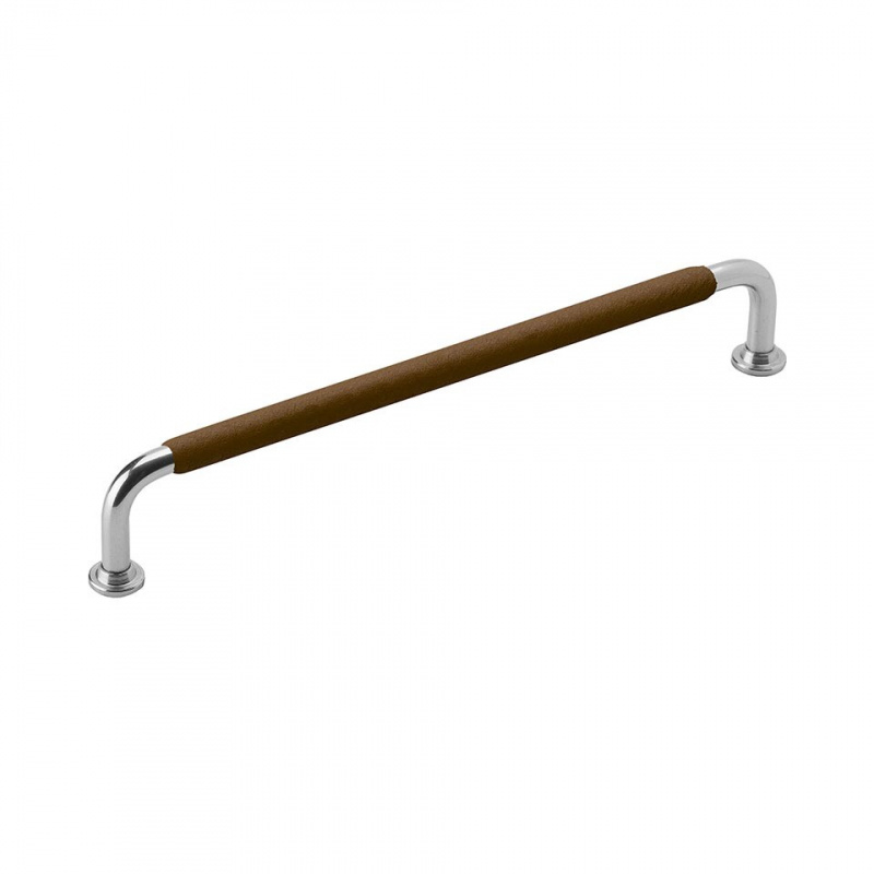 Handle 1353 - 192mm - Nickel plated/brown leather wrapped
