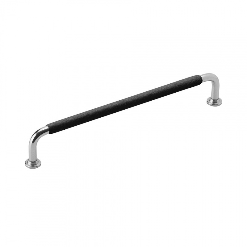 Handle 1353 - 192mm - Nickel plated/black leather wrapped