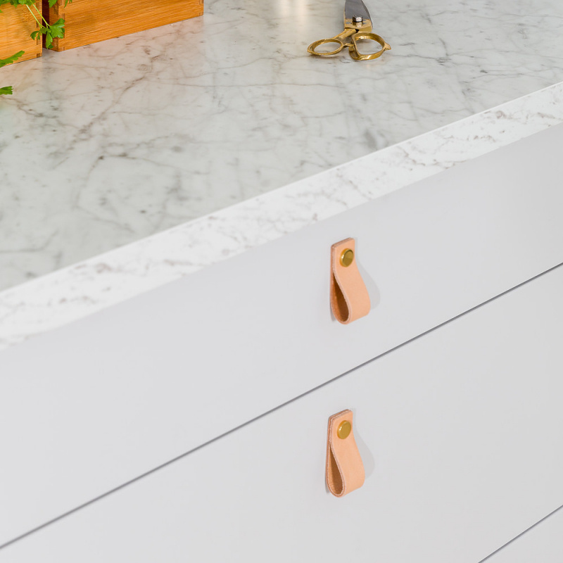 Loop - Brown leather/polished nickel plated