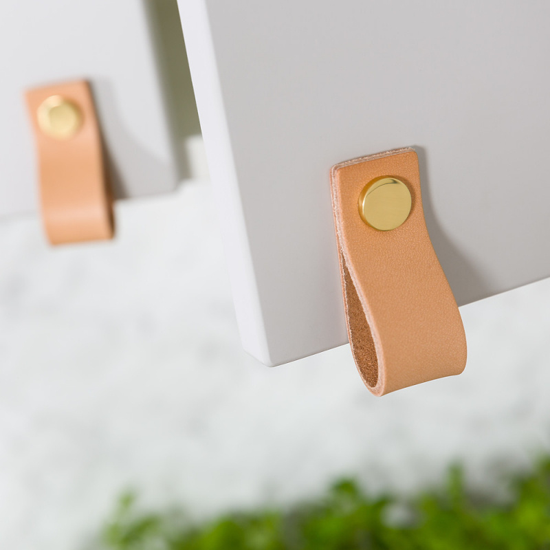 Loop - Brown leather/polished nickel plated