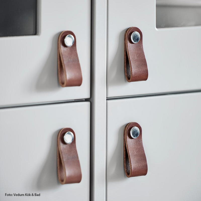 Loop Round - Brown leather/polished chrome