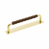 Handle Royal Deluxe - 128mm - Polished brass/Brown leather