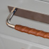Handle Royal Deluxe - 128mm - Nickel plated/Brown leather